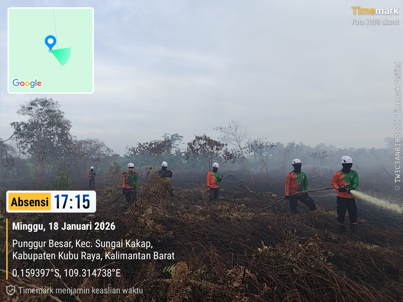 Tim SAR Direktorat Samapta Polda Kalbar Intensifkan Patroli Karhutla di Sungai Kakap, Api Sempat Muncul Kembali Akibat Cuaca Panas