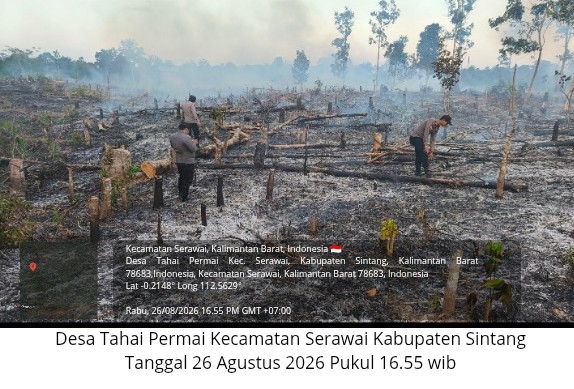 Cegah Karhutla Meluas, Polsek Serawai Cek Dua Titik Hotspot